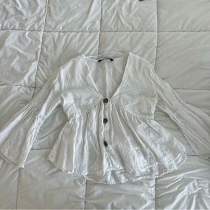 Zara linen babydoll top